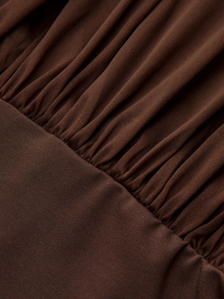 Body à Manches Longues avec Col en Satin