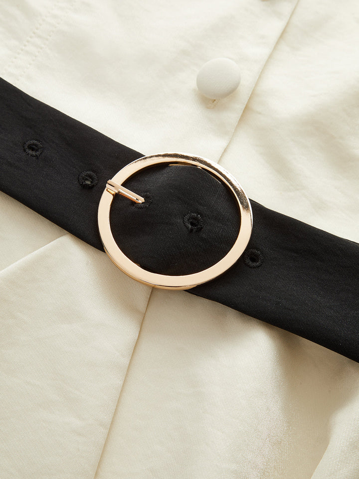 Chemise "Contrast Belted Balloon Sleeve"