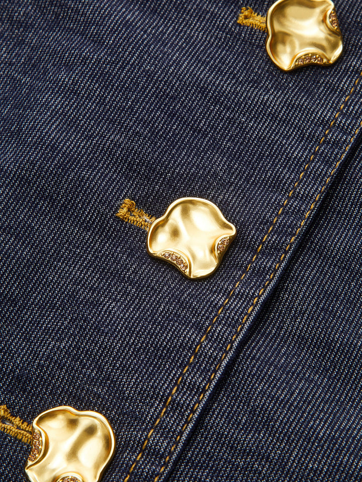 Mini-jupe boutonnée en jean