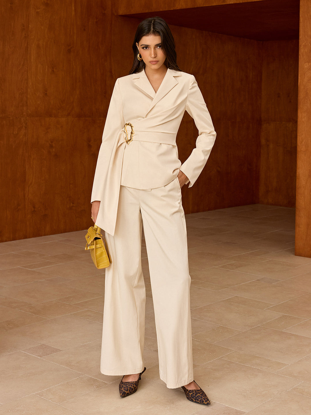 Blazer ceint Asymétrique