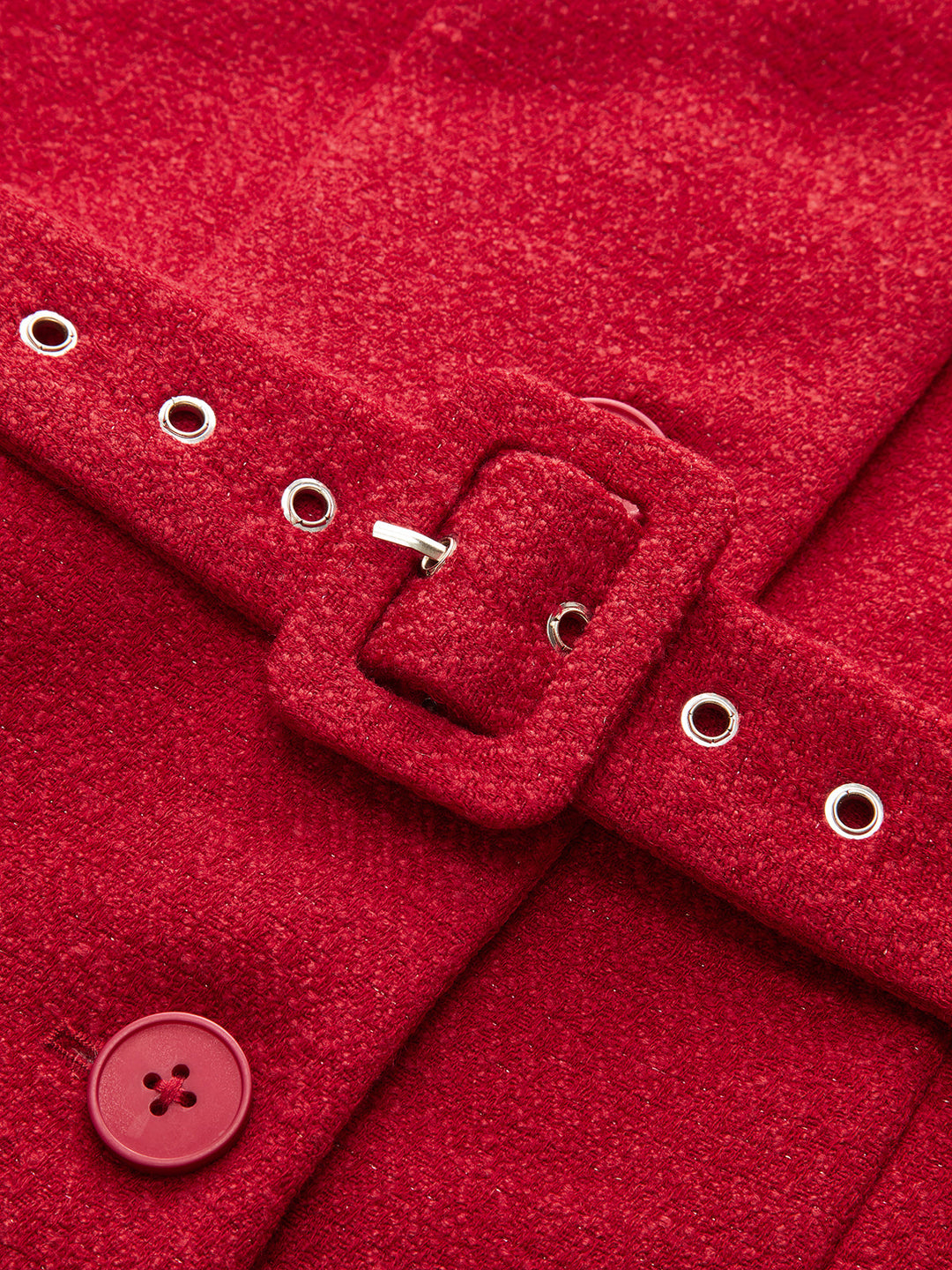 Gilet Ceinturé à Manches Courtes en Tweed