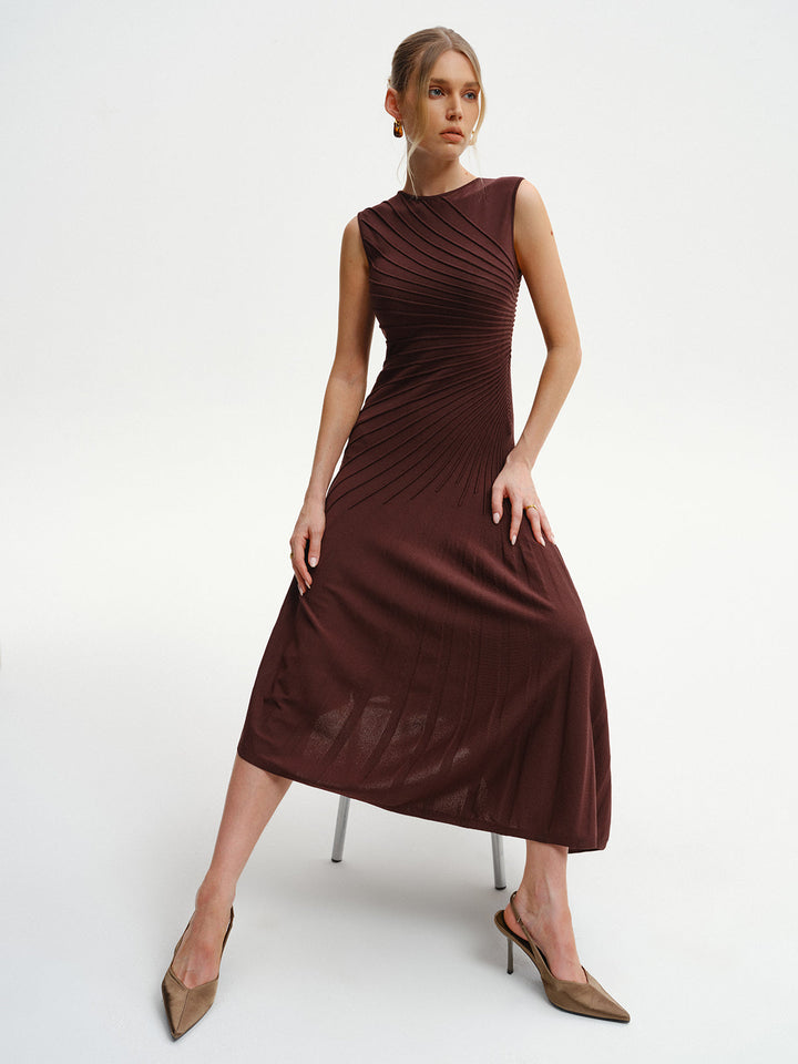 Robe Pull Midi Asymétrique Sans Manches