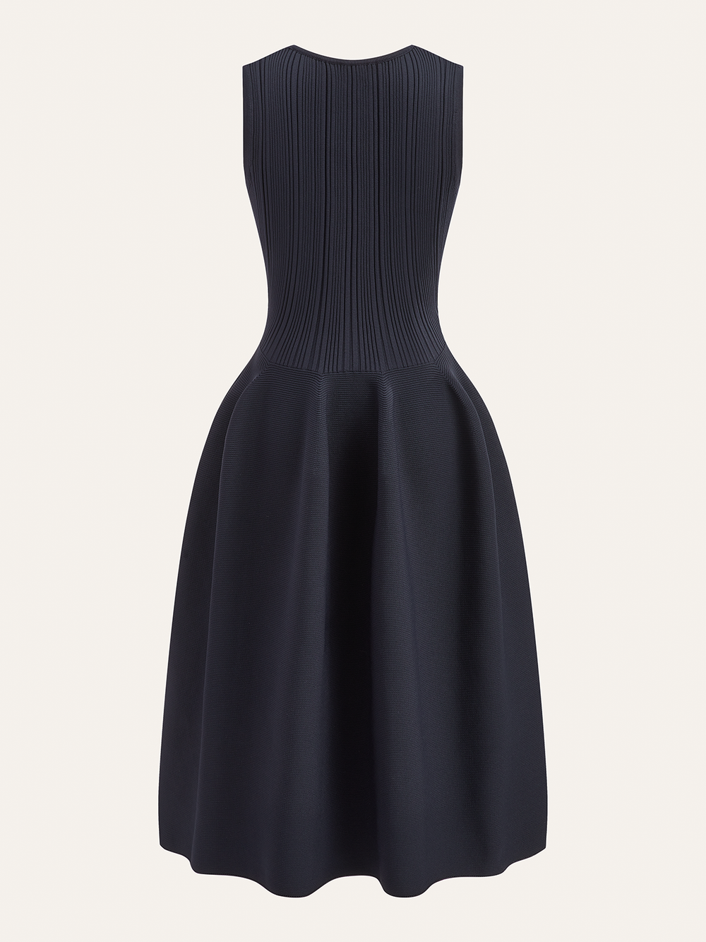 Robe pull en maille côtelée évasée