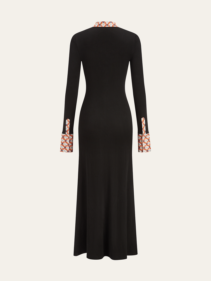 Robe Longue à Col Chemise Imprimé