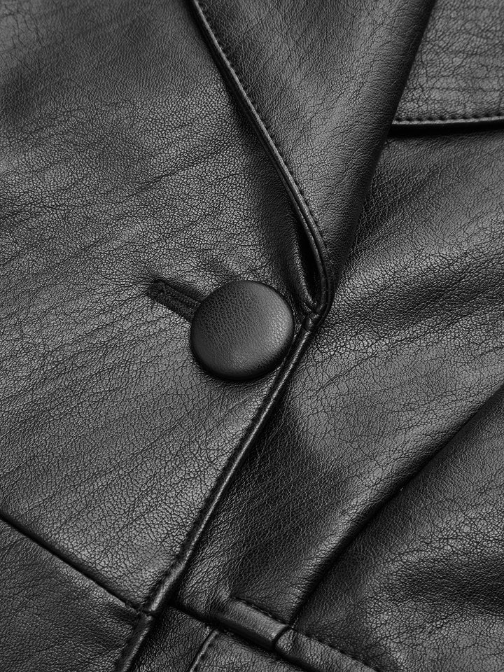 Veste en cuir synthétique à un bouton