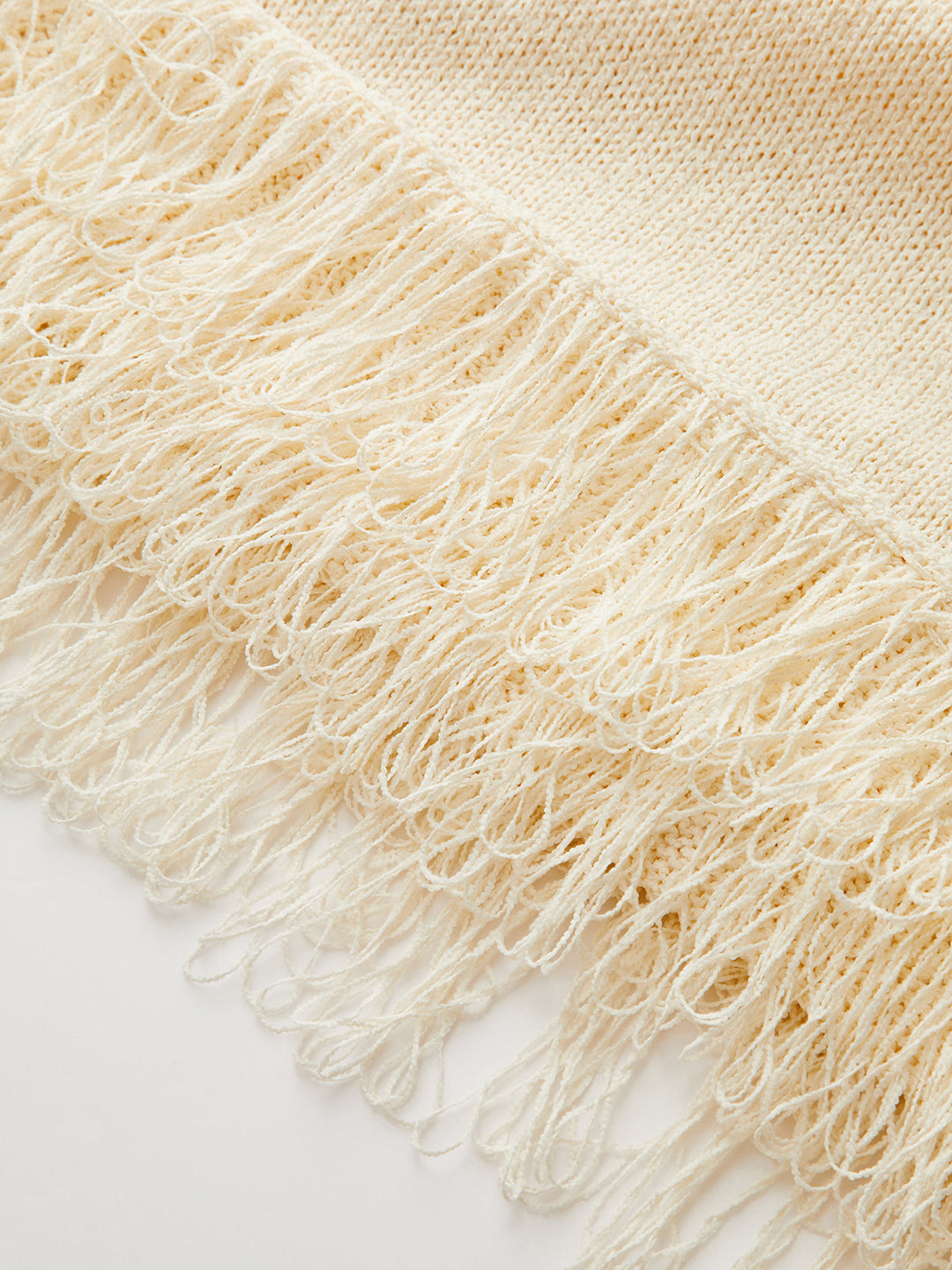 Robe Pull avec Ourlet à Franges en Corde Tressée