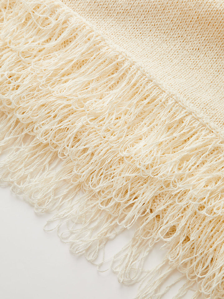 Robe Pull avec Ourlet à Franges en Corde Tressée