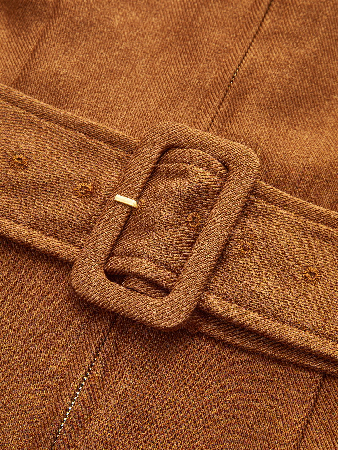 Gilet Ceinture Fermeture Éclair Col Carré