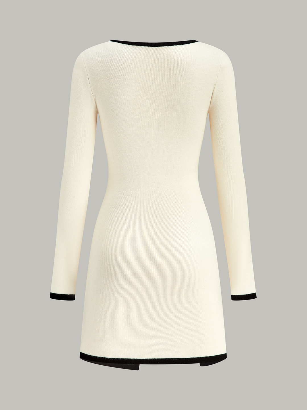 Robe Pull Longues Manches Bord Contrasté