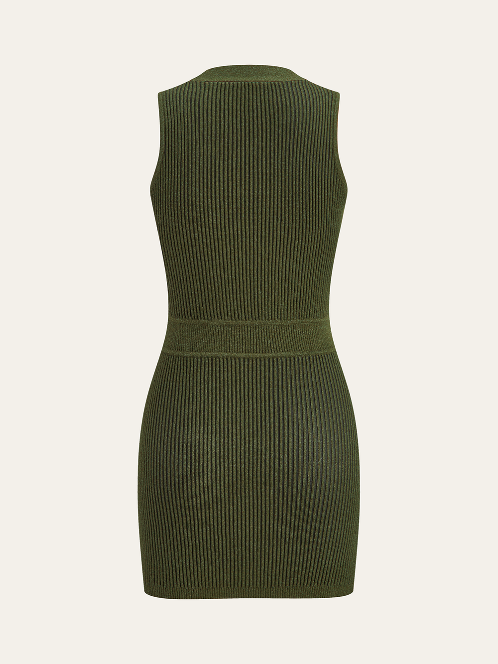 Robe pull ajustée sans manches à boutons texturés