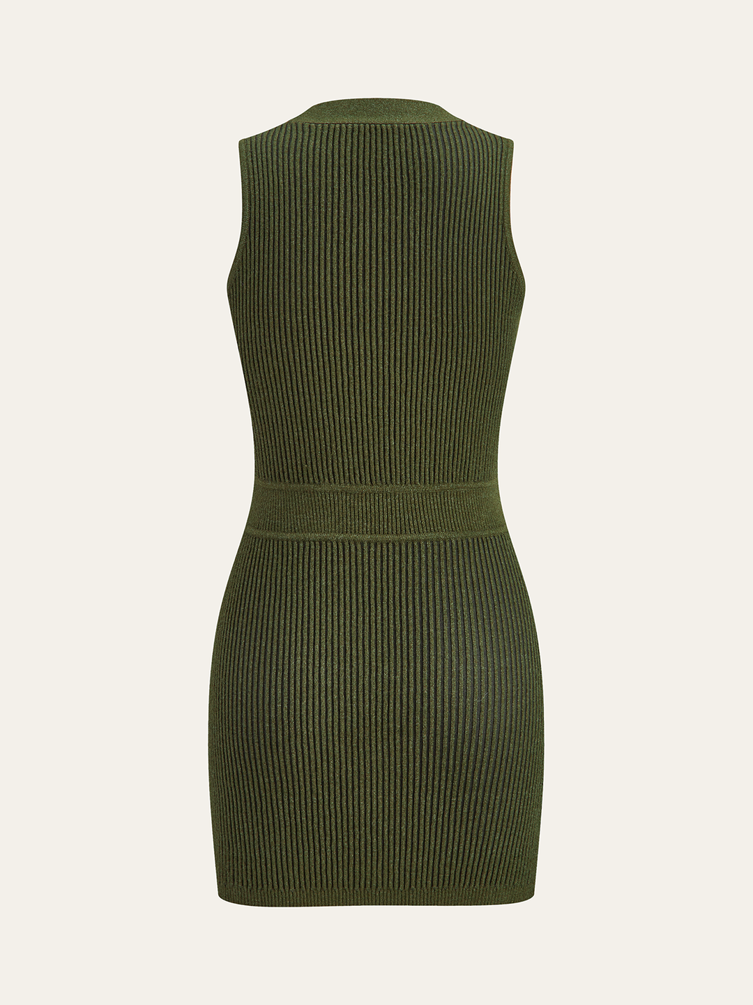 Robe pull ajustée sans manches à boutons texturés