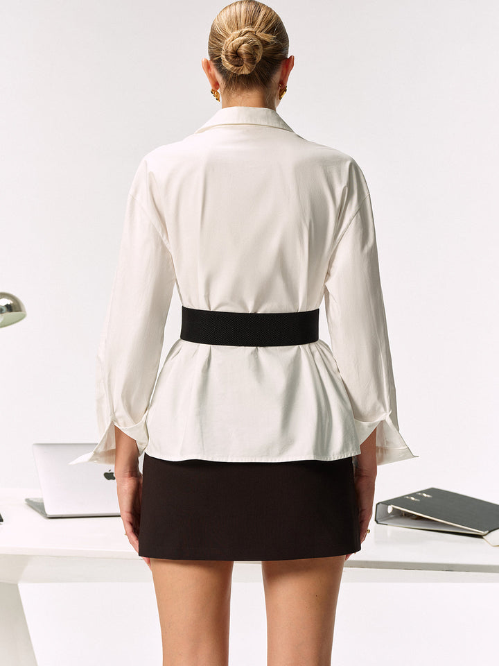 Chemise asymétrique boutonnée en coton respirant pur