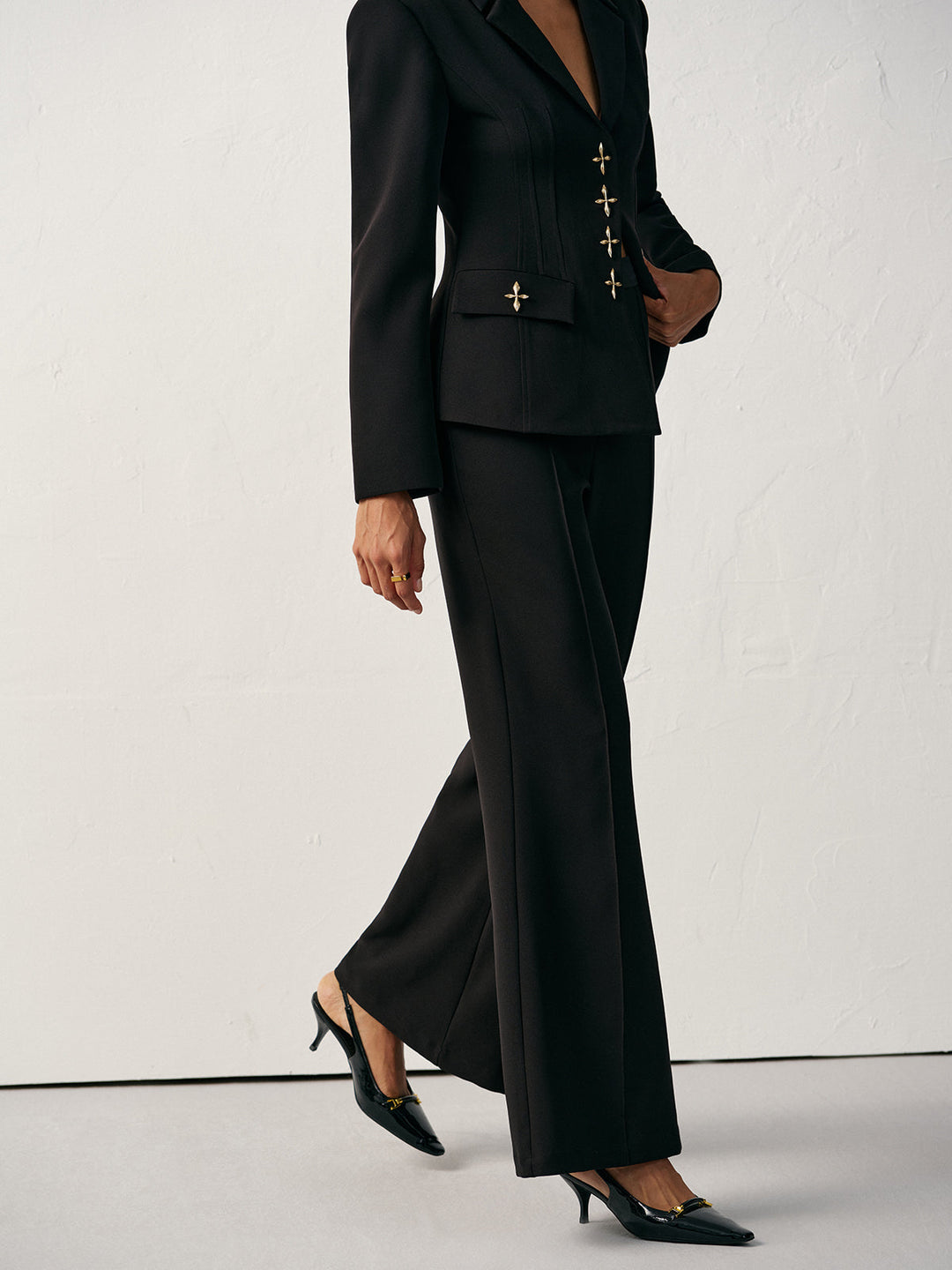 Pantalon Évasé Mi-Taille