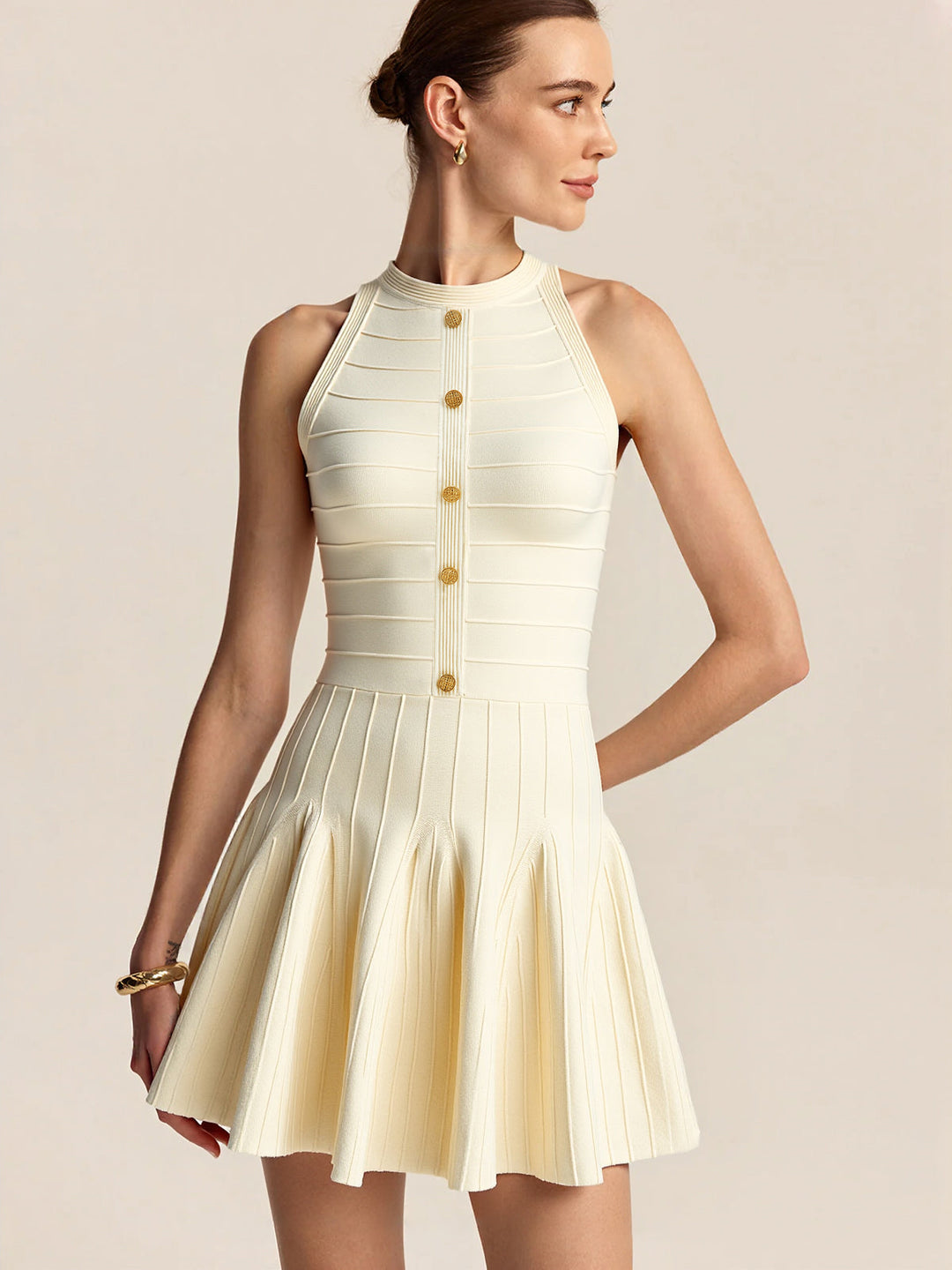 Robe Pull Col Montant Sans Dos