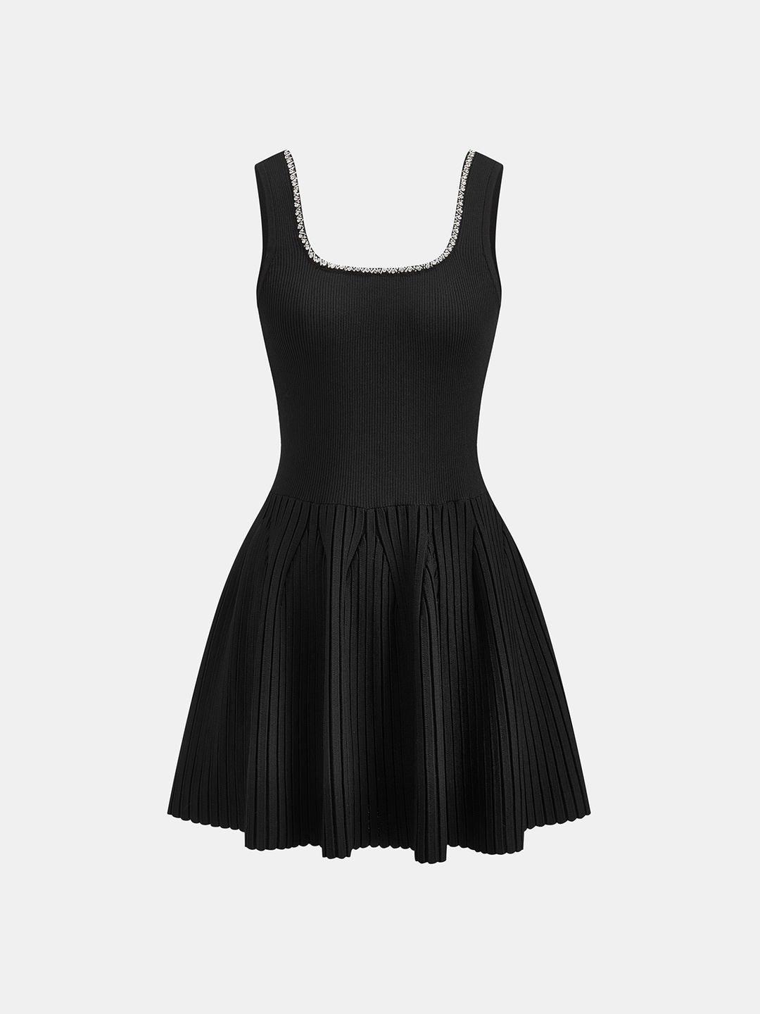 Robe Mini Ajustée Ornée de Strass