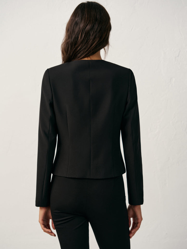 Blazer à col rond et double boutonnage