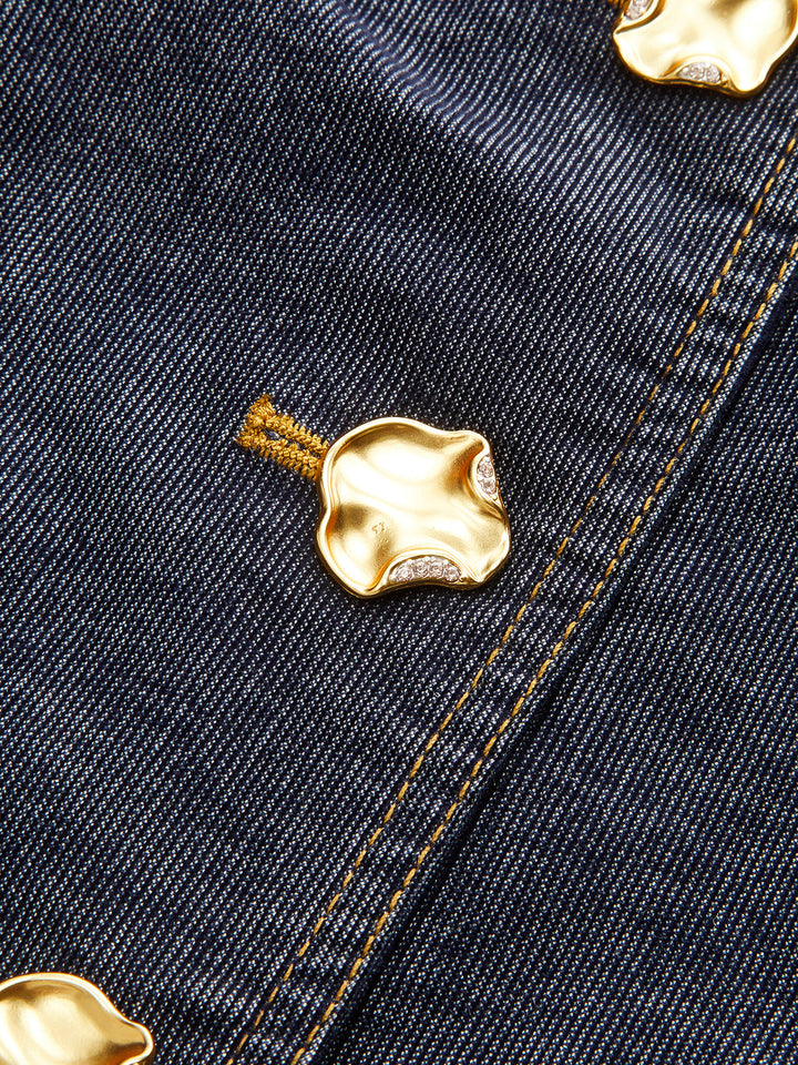 Veste Ajustée à Boutons en Métal