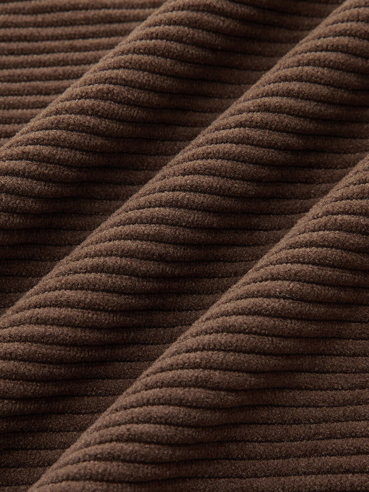 Pantalon Large en Velours Côtelé Plissé