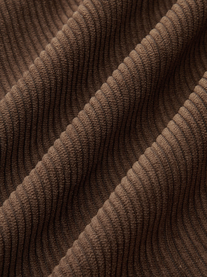 Gilet Boutonné en Velours Côtelé à Col en V