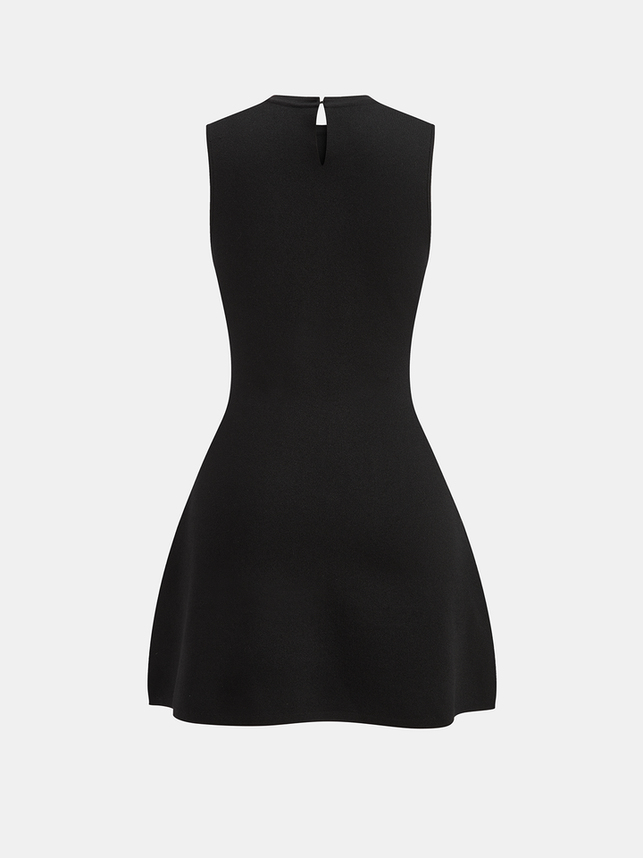 Robe Évasée Sans Manches avec Embellissements à Sequins